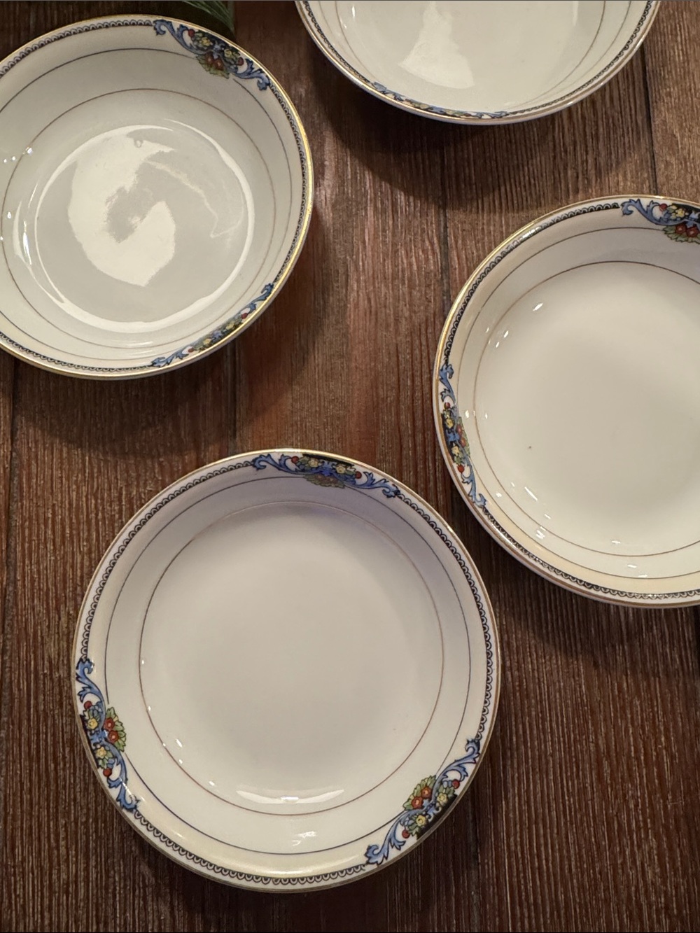 Vintage 1920’s Noritake “Glenora” fruit, berry, dessert bowls Set of 4